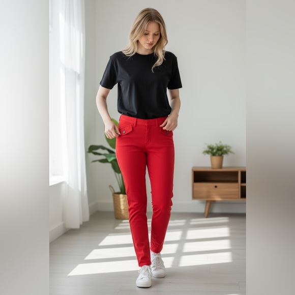 Rachel Zoe Pants - Rachel Zoe Vibrant Red Straight Leg Pants
